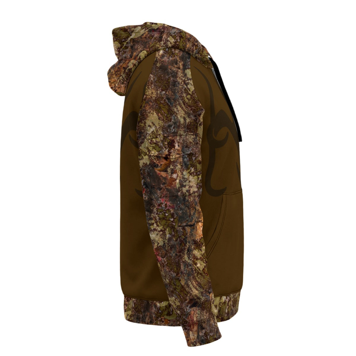 TurkeyTail Buk Camouflage - Half-Zip Hoodie With Arm Pockets
