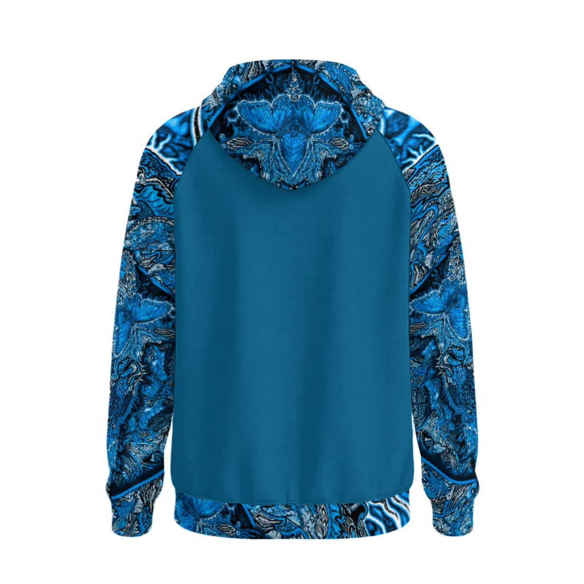 NoSwamp Blue Men’s Fleece Half-Zip Hoodie With Arm Pockets