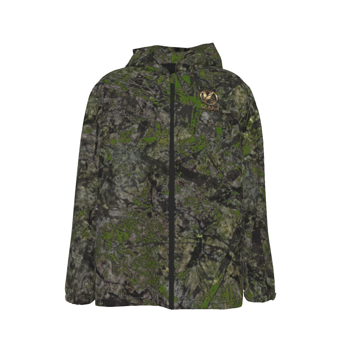 All-Over Print Men's Hooded Zipper Windproof Jacket