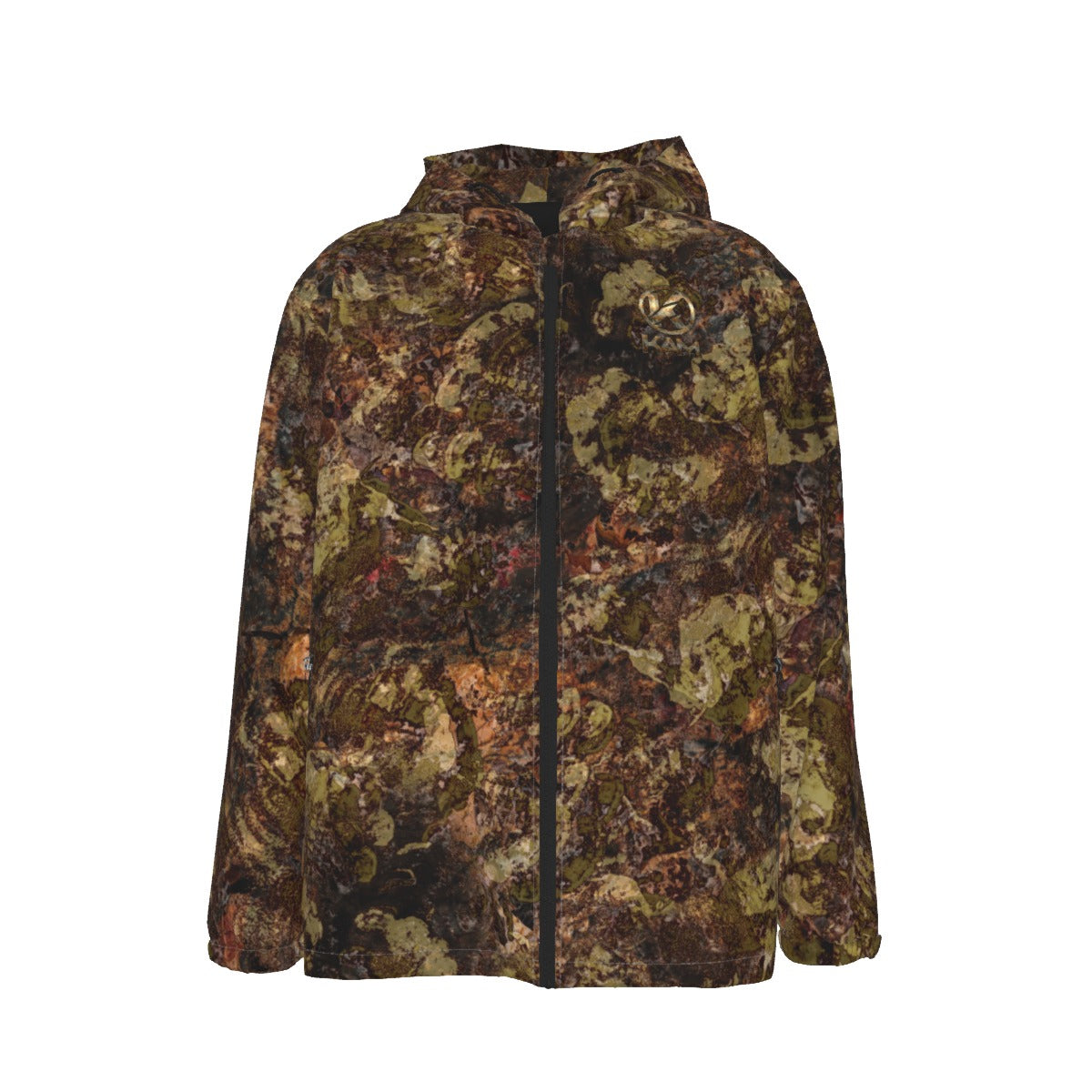 All-Over Print Men's Hooded Zipper Windproof Jacket
