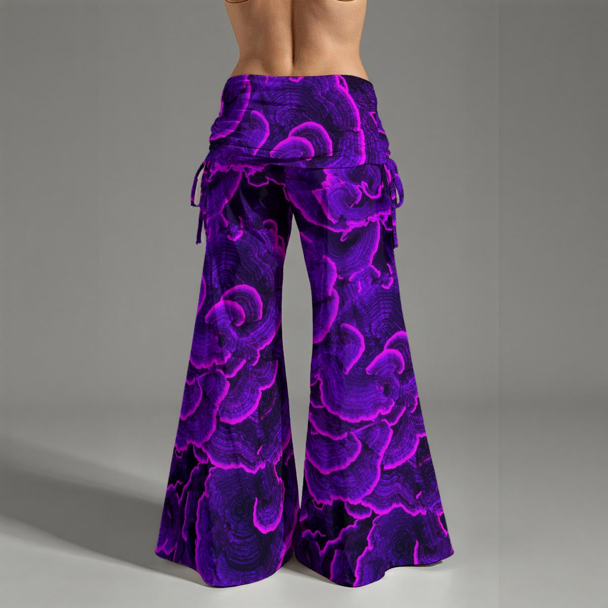 Purple TurkeyTail Mushroom - Women's High Waist Wide Leg Pants