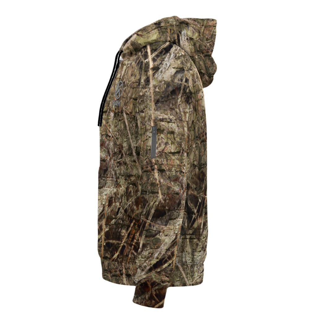 AZStone Camouflage - Men’s Fleece Half-Zip Hoodie With Arm Pockets