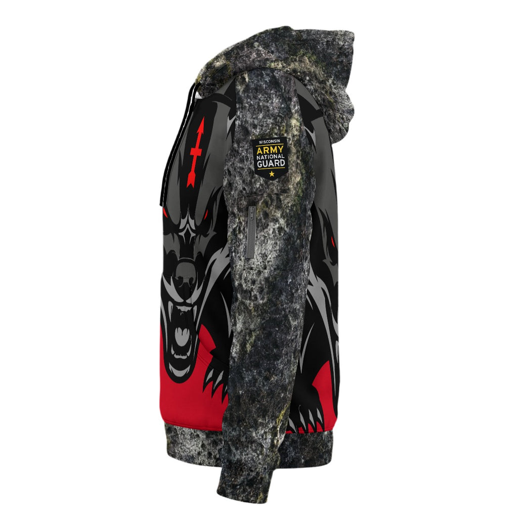 RedArrow PotHole Camouflage - Fleece Half-Zip Hoodie With Arm Pockets