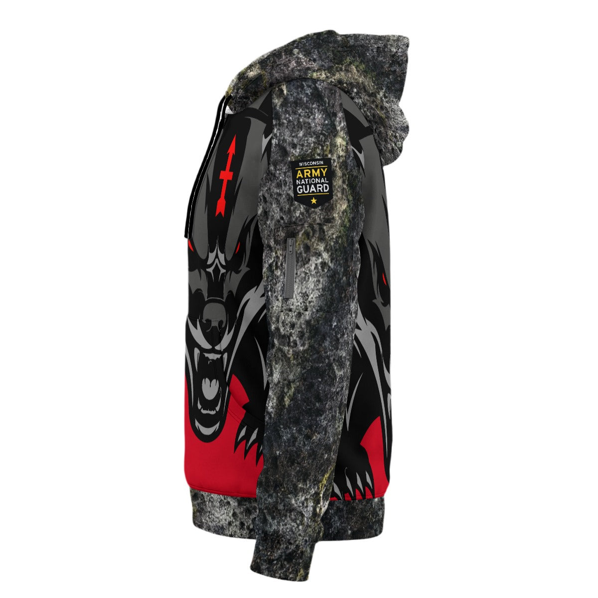 RedArrow PotHole Camouflage - Fleece Half-Zip Hoodie With Arm Pockets