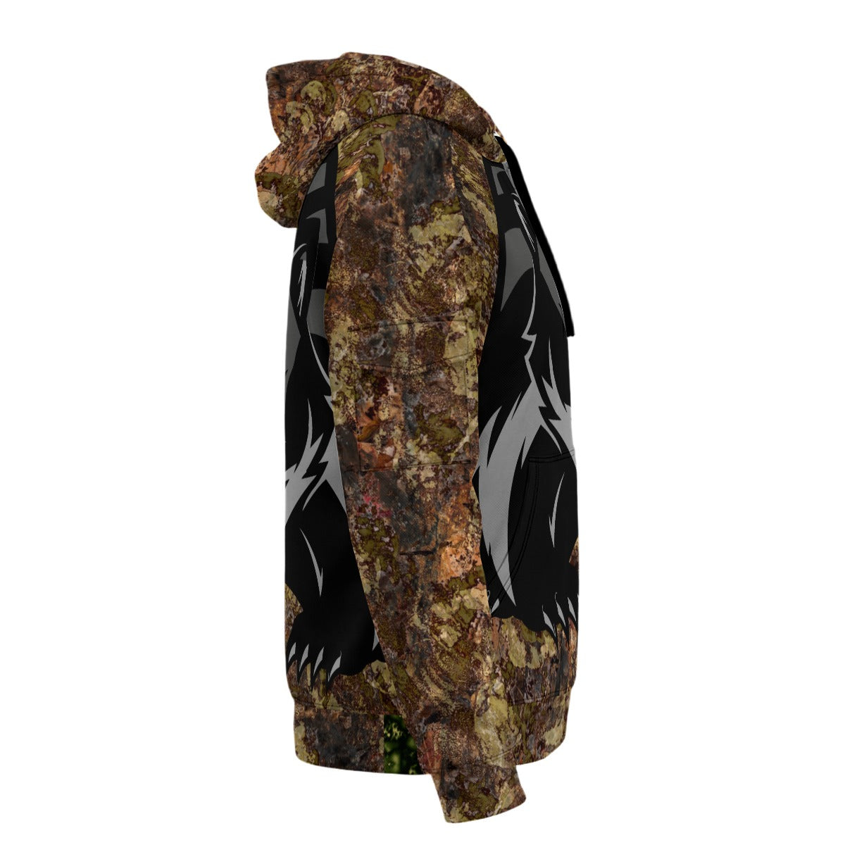 RedArrow Badger Camouflage -  Fleece Half-Zip Hoodie With Arm Pockets