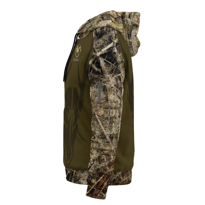 AZStone Buck Camouflage - Fleece Half-Zip Hoodie With Arm Pockets