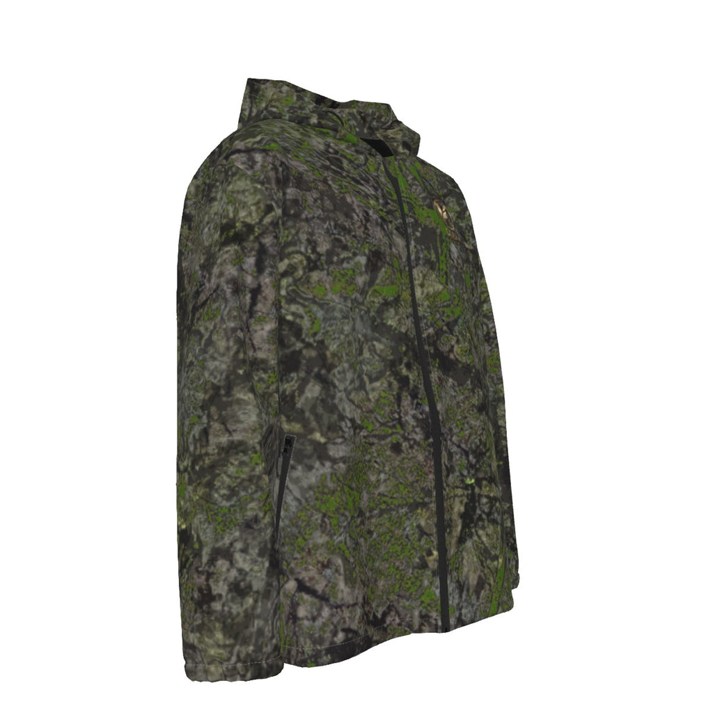 All-Over Print Men's Hooded Zipper Windproof Jacket