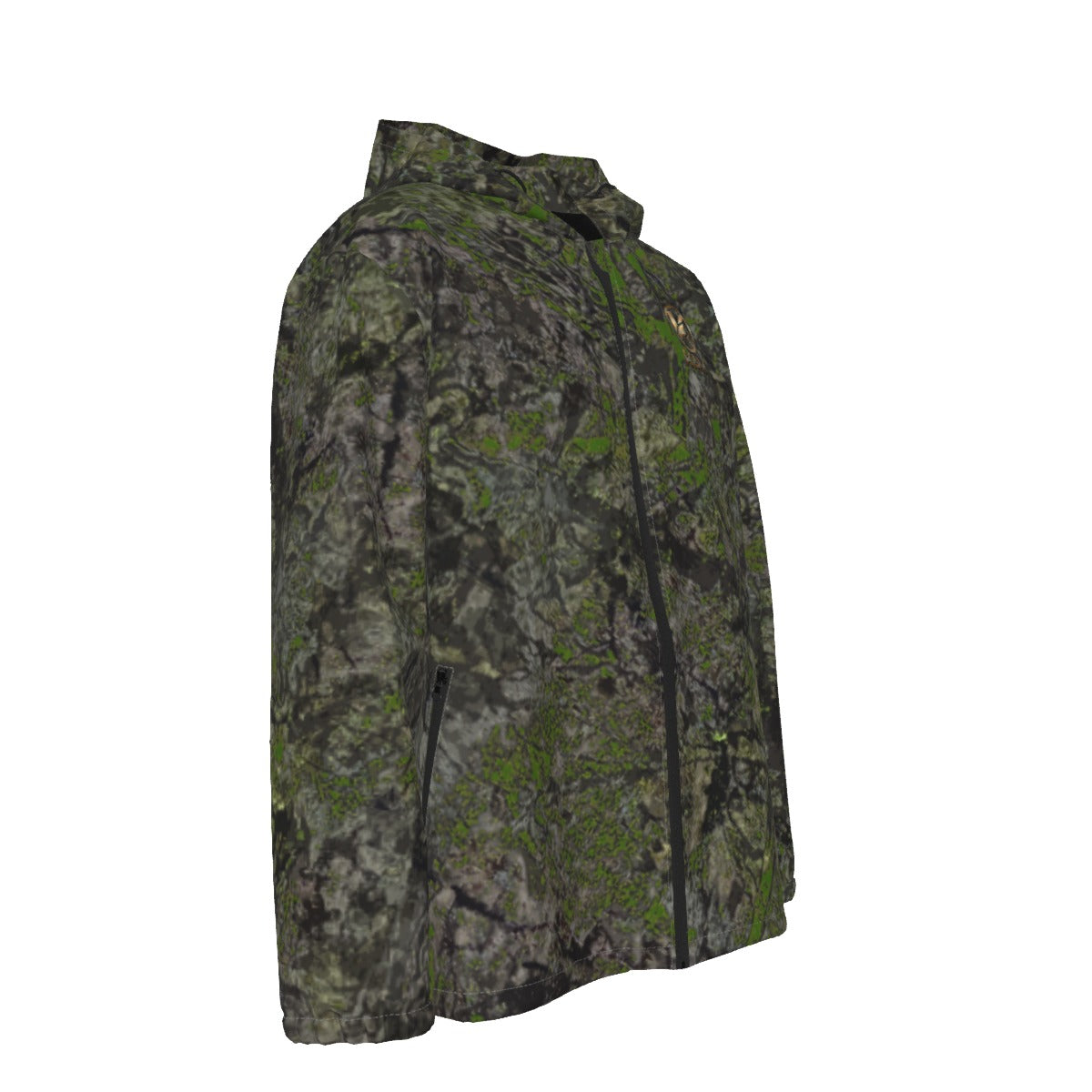 All-Over Print Men's Hooded Zipper Windproof Jacket