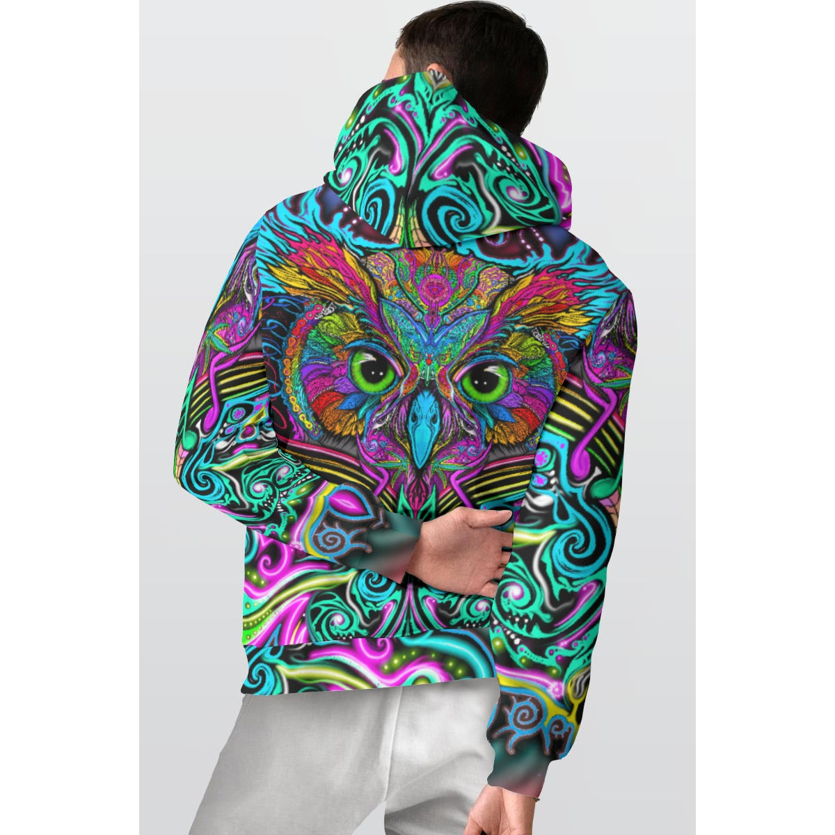 WisefestBlue Hand Drawn Pattern - Thicken Pullover Hoodie