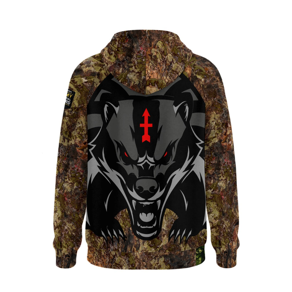 RedArrow Badger Camouflage -  Fleece Half-Zip Hoodie With Arm Pockets