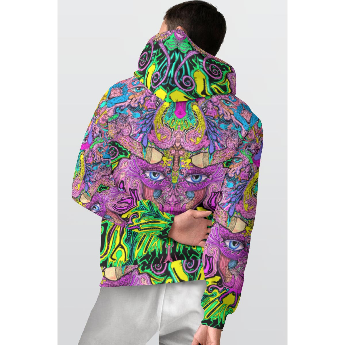 MedusaDix Vivid Hand Drawn Pattern - Men's Thicken Pullover Hoodie