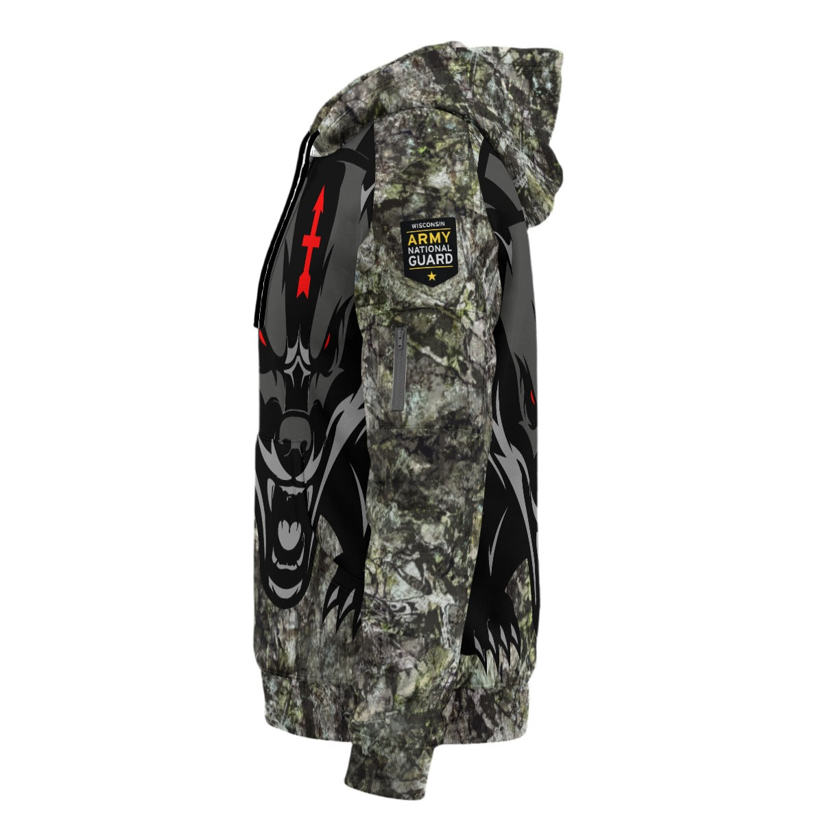 RedArrow Badger StrawHat Camouflage -  Fleece Half-Zip Hoodie With Arm Pockets