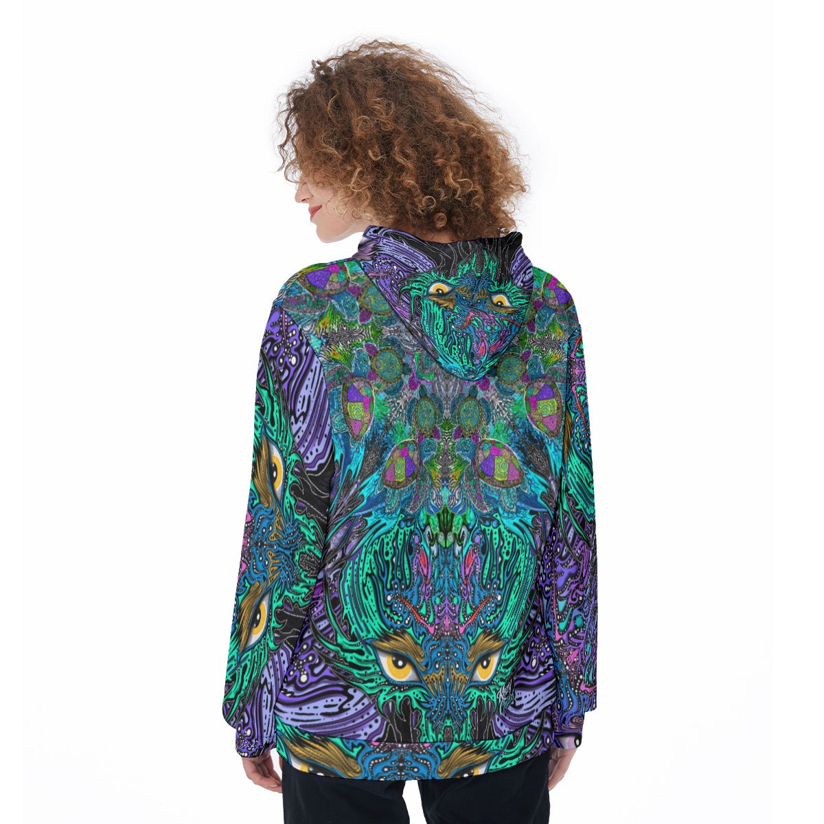 Sassy Sea Turtle - Hand Drawn Art - Women's Pullover Hoodie