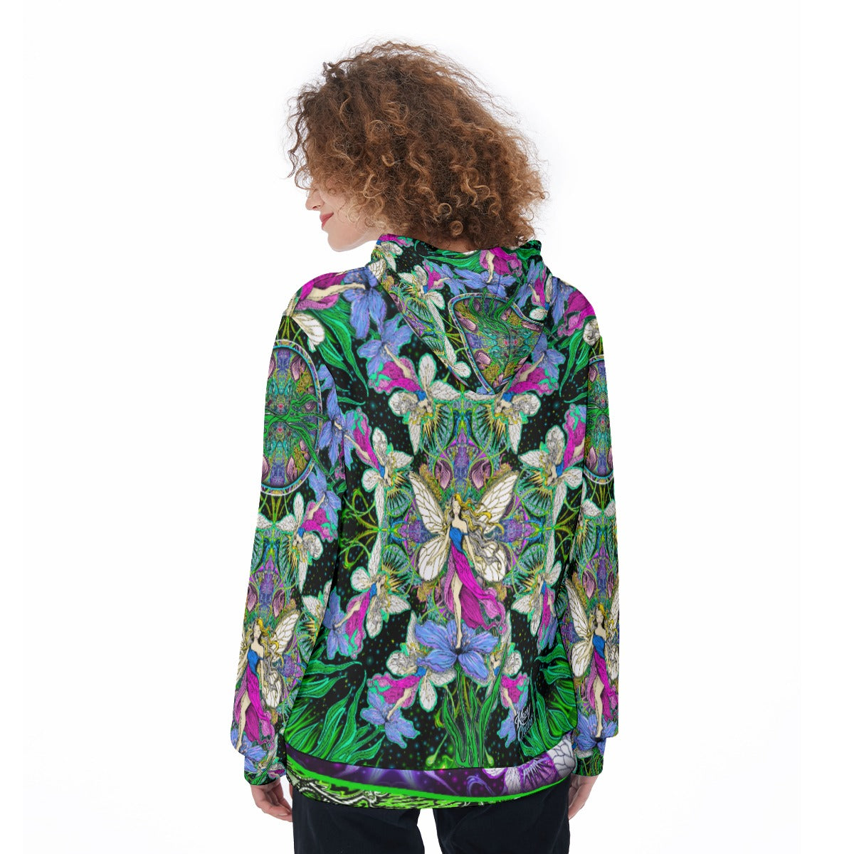 Hand Drawn Fairy Pattern Women's Pullover Hoodie