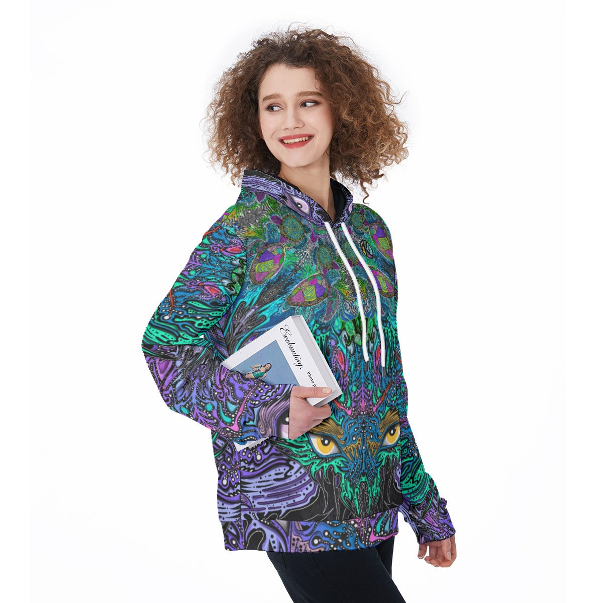 Sassy Sea Turtle - Hand Drawn Art - Women's Pullover Hoodie