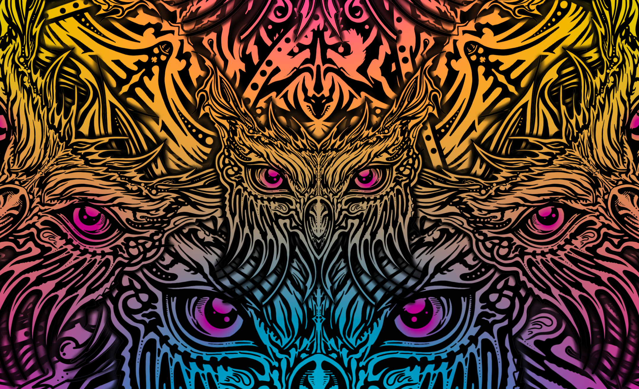 Owlscalation - Hand Drawn Pattern Fleece Oversized Hoodie Blanket With Decorative Ears