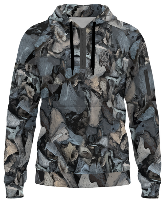 BlackTrumpet ShroomKamo Men’s Fleece Half-Zip Hoodie With Arm Pockets