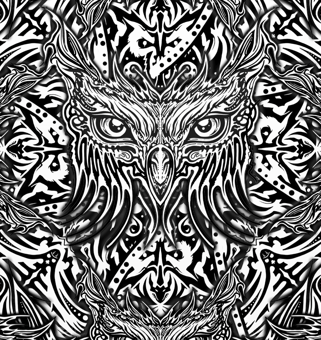 Owlscalation BnW - Hand drawn Pattern Print Men's Thicken Pullover Hoodie